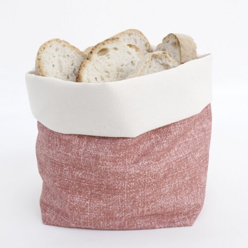 Portapane da tavolo in stoffa arancione e bianco con fiori e 4 fiocchetti decora Portapane da tavolo in stoffa arancione e bianco con fiori e 4 fiocchetti decora